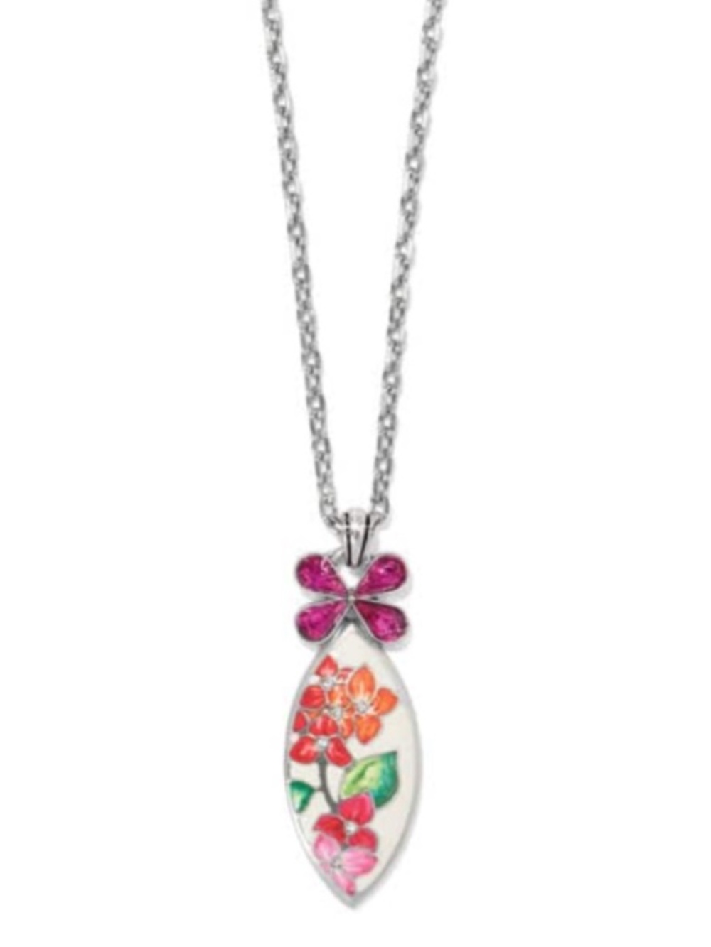 Brighton Hamptons Short Flower Crystal Enamel Pendant Necklace NWT $108